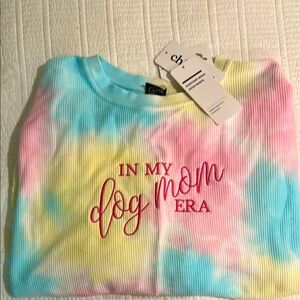 Colorful Tie-Dye 'Dog Mom' Sweatshirt